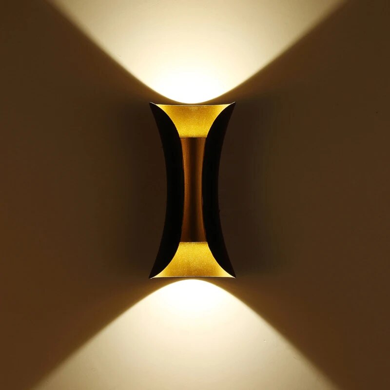 Black Golden Led Wall Light Up Down Popular Living Room Hotel Corridor Asile