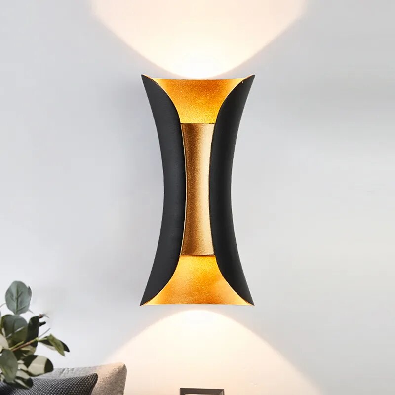 Black Golden Led Wall Light Up Down Popular Living Room Hotel Corridor Asile