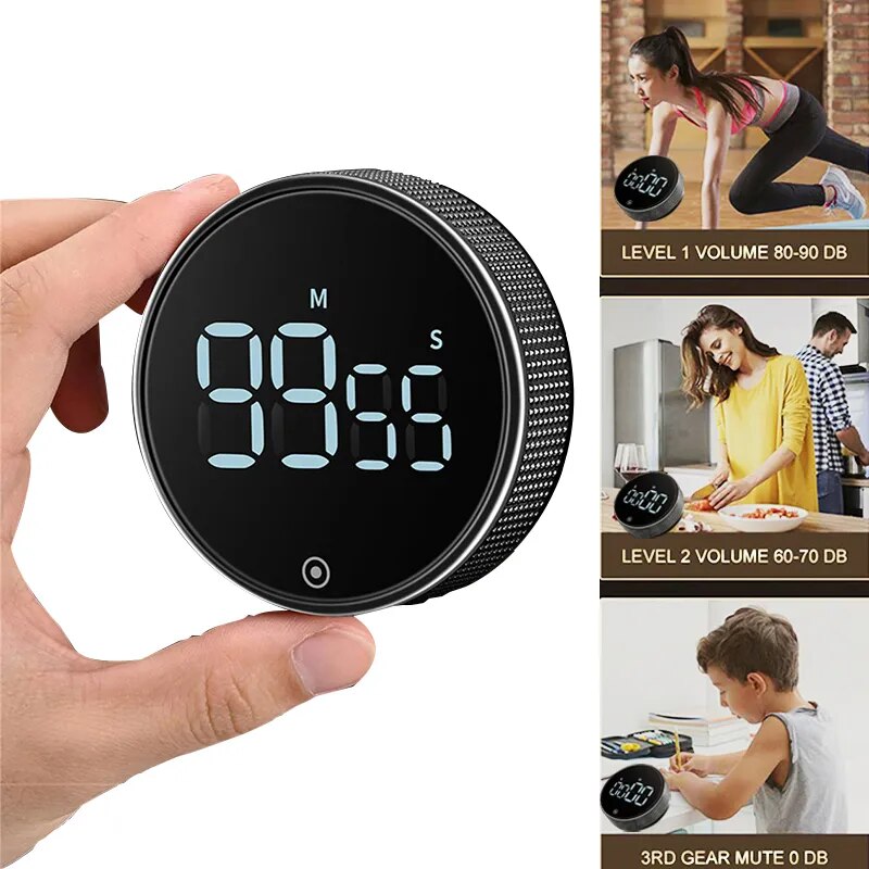 LED Digital Kitchen Timer For Cooking Shower Magnetic Electronic Digital Timer