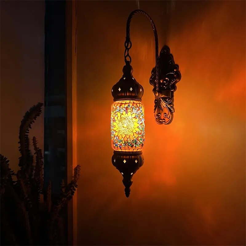 Turkish Mosaic Wall Lamp Sconces Mediterranean Bohemia Retro Home Decor