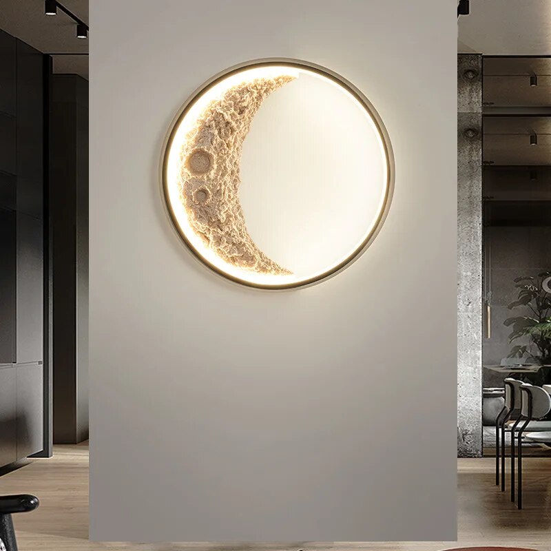 Outdoor Terrace Garden Landscape Exterior Wall Moon Crescent LED Wall Lamp