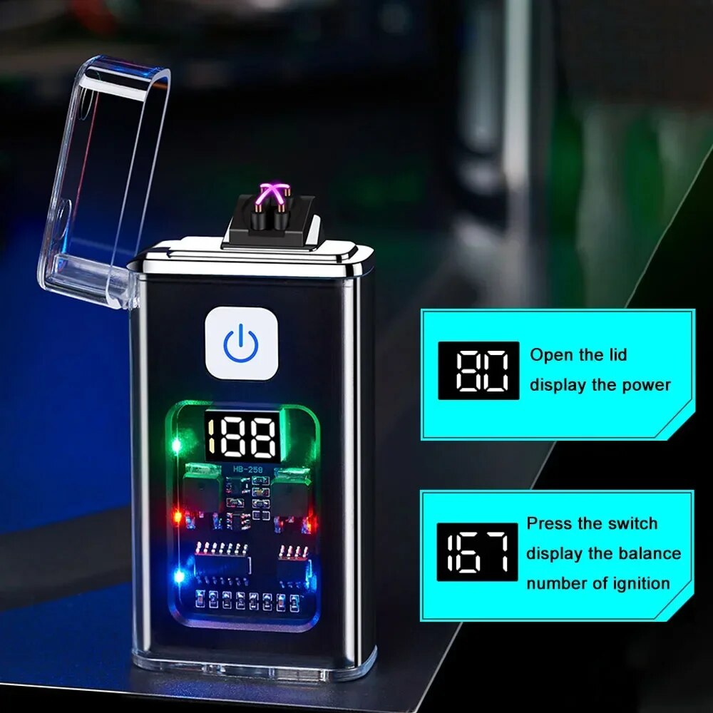 Rechargeable Electric Lighter Cool Windproof Dual ARC Plasma Lighters