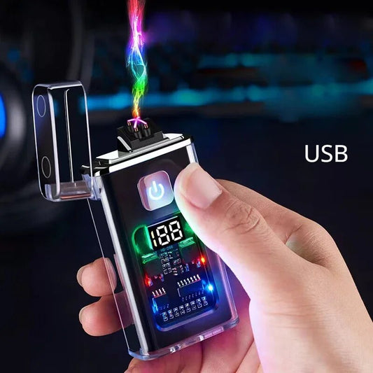 Rechargeable Electric Lighter Cool Windproof Dual ARC Plasma Lighters