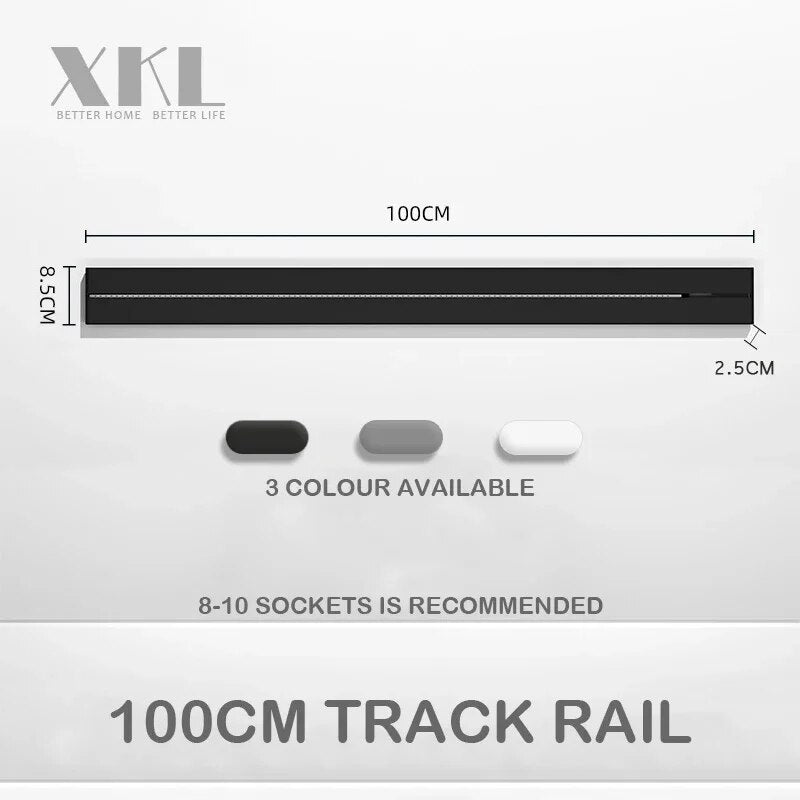 MODERN Track Socket Rail Wall Mounted Movable Sockets High End