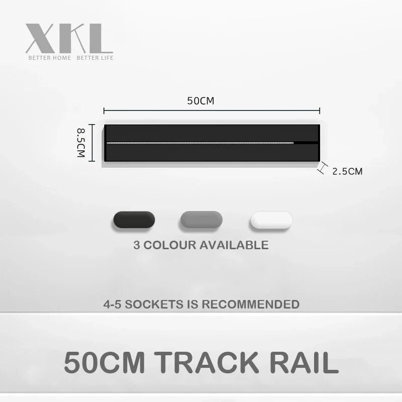 MODERN Track Socket Rail Wall Mounted Movable Sockets High End