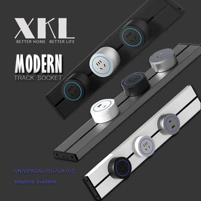 MODERN Track Socket Rail Wall Mounted Movable Sockets High End